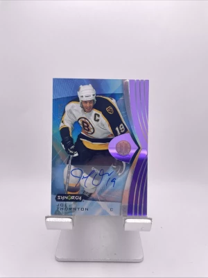 2023-24 Upper Deck Synergy Joe Thornton Purple Parallel Legends Auto 17/35 #70 front